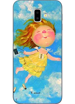 Силиконовый бампер для samsung j6 plus galaxy j610 с рисунком я летаю