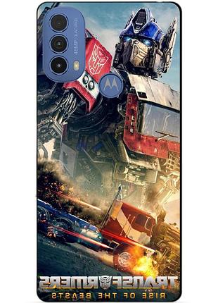 Силиконовый чехол бампер для motorola moto e40 с рисунком оптимус прайм трансформеры