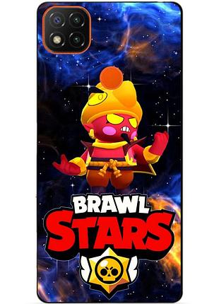 Чехол силиконовый бампер для xiaomi redmi 9c с героем космический бравл джин
