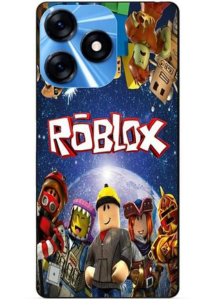 Силиконовый чехол бампер для tecno spark 10 с рисунком роблокс roblox