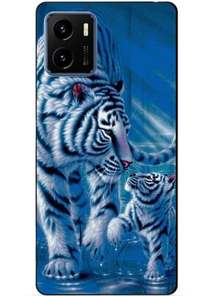Силиконовый бампер чехол для vivo y15s с рисунком тигры