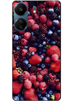 Силіконовий чохол бампер для xiaomi redmi 13c з малюнком ягоди