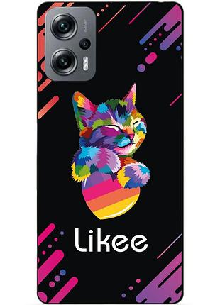 Силиконовый бампер чехол для xiaomi poco x4 gt с рисунком likee