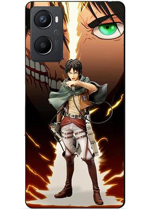 Силіконовий чохол бампер для oppo a96 з малюнком атака титанів attack on titan