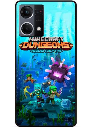 Силиконовый чехол бампер для oppo reno 7 с рисунком майнкрафт minecraft