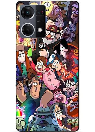Силиконовый чехол бампер для oppo reno 7 с рисунком гравити фолз gravity falls