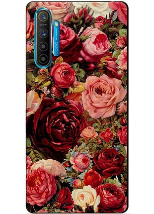 Силіконовий чохол бампер для realme xt з малюнком червоні троянди
