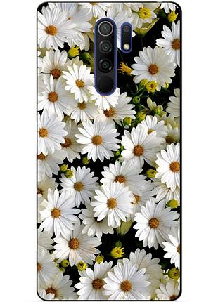 Силіконовий бампер чохол для xiaomi redmi 9 з малюнком ромашки