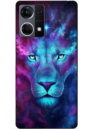 Силіконовий чохол бампер для oppo reno 7 з малюнком космічний лев