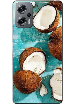 Силиконовый бампер чехол для xiaomi poco x4 gt с рисунком кокосы