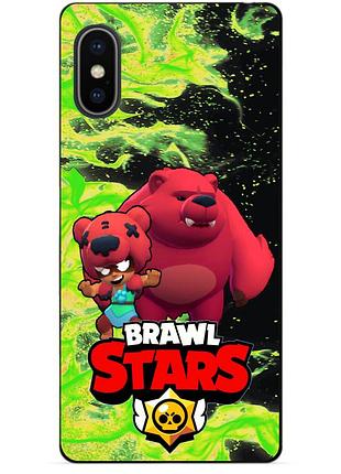 Силіконовий бампер чохол для iphone xs з героєм бравл нитка ведмедик