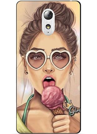 Силиконовый бампер чехол для lenovo vibe p1m с принтом мороженое
