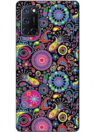 Силіконовий бампер чохол для oppo a52 з малюнком візерунки