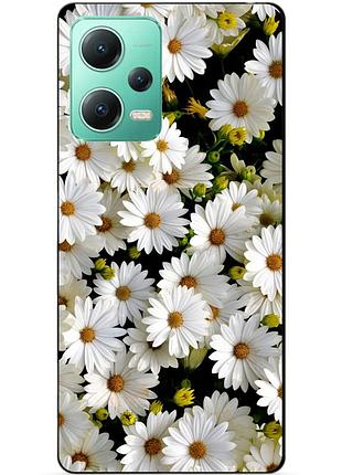 Силіконовий чохол бампер для xiaomi redmi note 12 5g з малюнком ромашки квіти