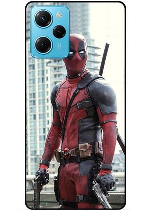 Силиконовый бампер чехол для xiaomi redmi note 12 pro speed edition с рисунком deadpool дэдпул