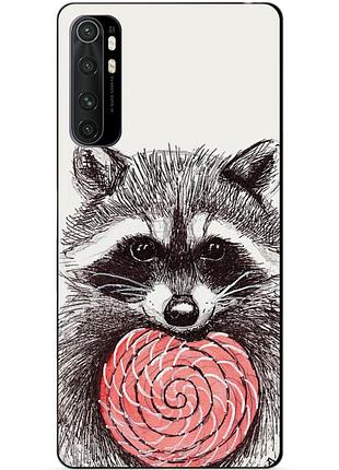 Силіконовий бампер чохол для xiaomi mi note 10 lite з малюнком єнот