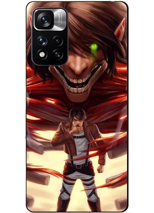 Силиконовый чехол бампер для xiaomi redmi note 11 pro plus 5g с рисунком attack on titan атака титанов