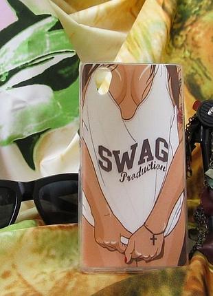 Силіконовий бампер панель накладка чохол з малюнком на lenovo p70 swag