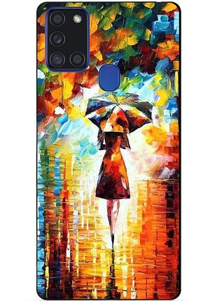 Силиконовый бампер чехол для samsung a21s с рисунком прогулка