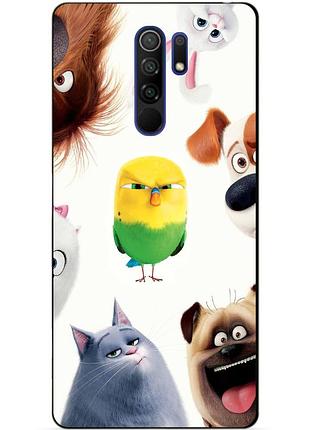 Силиконовый бампер чехол для xiaomi redmi 9 с рисунком тайная жизнь домашних животных
