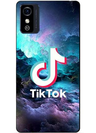 Силиконовый бампер чехол для zte blade l9 с рисунком tik tok