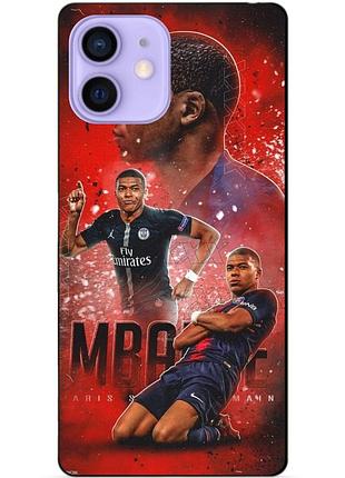 Силиконовый бампер чехол для iphone 12 mini с рисунком мбаппе psg mbappe