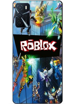 Силиконовый бампер чехол для oppo a16/a54s с картинкой roblox
