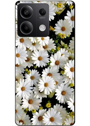 Чехол силиконовый бампер для xiaomi redmi note 13 5g с рисунком ромашки цветы