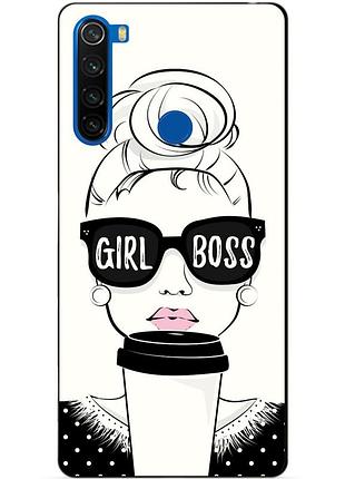Силиконовый чехол бампер для xiaomi redmi note 8t с рисунком girl boss