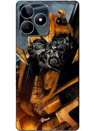 Силиконовый чехол бампер для realme c53 с рисунком бамблби bumblebee трансформеры