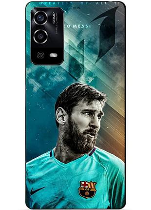 Силиконовый чехол бампер для oppo a55 с рисунком leo messi месси