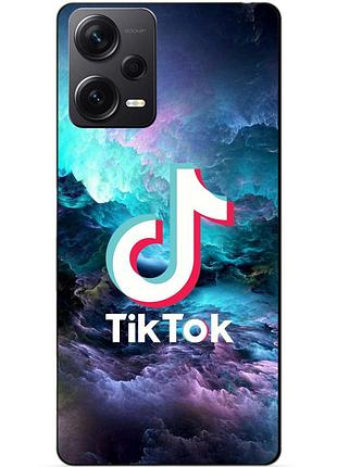 Силиконовый бампер чехол для xiaomi redmi note 12 pro plus с рисунком tik tok