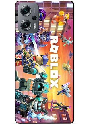 Силиконовый бампер чехол для xiaomi poco x4 gt с картинкой роблокс