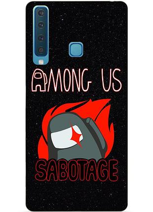 Силиконовый бампер чехол для samsung a9 2018 с рисунком саботаж among us