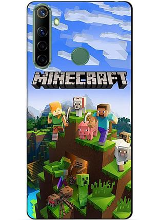 Силиконовый чехол бампер для realme 6i с рисунком minecraft