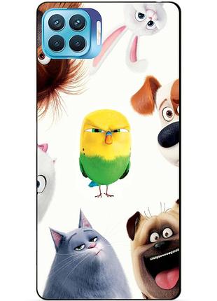Силиконовый бампер чехол для oppo reno 4 lite с рисунком тайня жизнь домашних животных