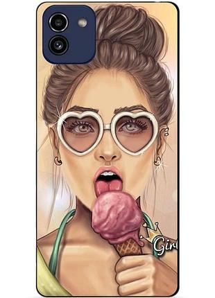 Силіконовий бампер чохол для samsung a03 з малюнком морозиво