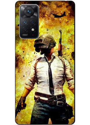 Силиконовый бампер чехол для xiaomi redmi note 11 pro с рисунком пабг