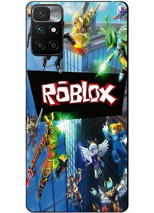 Силиконовый бампер чехол для xiaomi redmi 10 с картинкой roblox