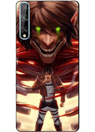 Силіконовий чохол бампер для huawei p smart s з малюнком attack on titan