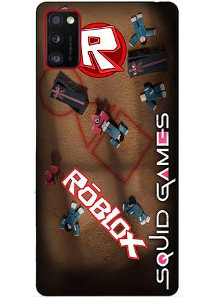 Силиконовый бампер чехол для samsung a41 galaxy a415f roblox игра в кальмара