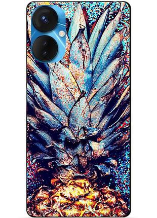 Силиконовый бампер чехол для tecno spark 9 pro с рисунком ананас