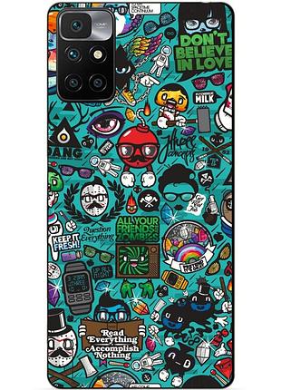 Силіконовий бампер чохол для xiaomi redmi note 11 з малюнком стікери