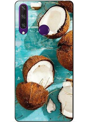 Силіконовий чохол бампер для huawei y6p з малюнком кокоси