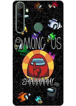Силіконовий чохол бампер для realme 5i з малюнком among us