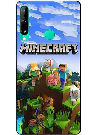 Силіконовий чохол бампер для huawei p40 lite e з малюнком minecraft