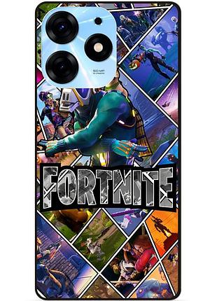 Силиконовый чехол бампер для tecno spark 10 pro с картинкой фортнайт fortnite