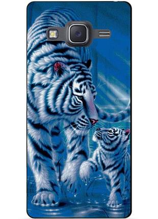 Силиконовый чехол бампер с рисунком для samsung galaxy j7 j700 тигры