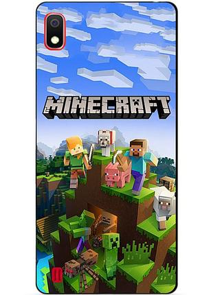 Силиконовый бампер чехол для samsung a10 galaxy a105f с рисунком minecraft
