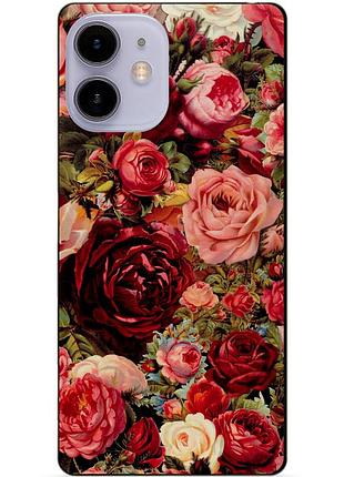 Силиконовый чехол бампер для iphone 11 с рисунком красные розы цветы